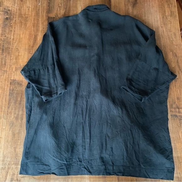 Hoibo Linen Shirt Dress in Black (size M/L) - Picture 3 of 7